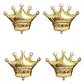 NpeyBeicuelq 4Pcs Gold Crown Foil Balloons Decorations.Wedding Bridal Shower Marriage Engagement Party Supplies