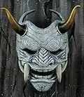 Airsoft Mask BB Gun Helmet Tactical Full Face Samurai Oni Halloween Cosplay (White)