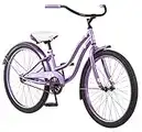 Kulana Hiku Boys and Girls Beach Cruiser Bike, 24-Inch Wheels, Single-Speed, Suggested Rider Height 4'8" to 5'6" tall, Purple