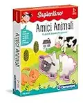 Clementoni - 11965 - Sapientino - Amici Animali - puzzle incastro animali, 8 puzzle bambini - gioco educativo 2 anni tessere illustrate - Made in Italy