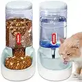 UniqueFit Pets Gatos Perros Riego automático y alimentador de Alimentos 3.8 L con 1 * dispensador de Agua y 1 * alimentador automático para Mascotas (A-Gray)