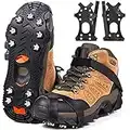 ZUXNZUX Crampons, Ice Cleats for Shoes and Boots, Silicone Stainless Steel Grippers Shoe Spikes Grips Traction for Ice Snow, Winter Hiking Climbing Ice Fishing