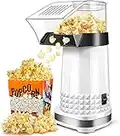 COOCHEER Máquina de palomitas de maíz de 1200 W, aire caliente, para el hogar, diseño de calibre ancho, con vaso medidor y tapa extraíble, sin BPA, color blanco