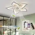 Ventilatore da soffitto silenzioso a LED con illuminazione,plafoniera da camera da letto 50W,con telecomando e lampada dimmerabile APP con ventilatore Paralume in acrilico a forma di fiore Lampade