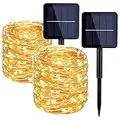 AOEATO Catena Luminosa Esterno Solare, 【2 Pacchi】 44m 400 LED Filo Luci Solari Esterno 8 Modalità Luci Solari Esterno Decorative per Giardino, Natale, Patio, Cancello, Cortile, Matrimonio, Festa