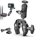 ULANZI R094 Super Clamp Camera Clamp Monitor Mount with 1/4'' & 3/8'' Scew, 360° Double Ballhead Magic Arm for Sony Canon Nikon DSLR Camara, Ronin, Microphone, Video Light, Rod, Cross Bar