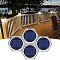 Luci Solari Giardino Esterno，Lampade del ponte solare esterni IP68 Impermeabile auto On/Off Luci solari da terra，Luci solari scale Per scale marciapiedi passaggi cortili giardini e pavimenti (4PACK)