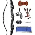 Huntingdoor 56" Takedown Recurvebogen Bogenschießen Bogen Set Erwachsene Sportbogen mit Zubehör 30-50 lbs Jagd Recurve langbogen für Anfänger Pfeil Zielübung (35Lbs)