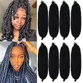 Marley Hair 24 Inch 8 Packs Pre Separated Springy Afro Twist Hair Marley Twist Braiding Hair for Faux Locs Crochet Hair Synthetic Protective Spring Twist Hair Extensions for Women (1b#)