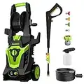 PowRyte Electric Pressure Washer with Hose Reel, Foam Cannon, 4 Different Pressure Tips, Power Washer, 4000 PSI 2.6 GPM