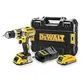 DEWALT - XR 18V Li-Ion 2Ah bürstenloser Schlagschrauber-Bohrer - DCD795D2-QW - Akku-Bohrmaschine mit Koffer, 2 Akkus/Ladegerät - 2 Geschwindigkeiten (0-600/2000 U/min) - 13 mm Chuck - 360 W