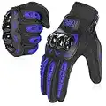 COFIT Guantes de Motos, Guantes de Pantalla Táctil Full Touch para Carreras de Motos, MTB, Escalada, Senderismo y Otros Deportes al Aire Libre - Azul M