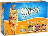 9Lives Hearty Cuts Gravy Favorites Wet Cat Food Variety Pack, 5.5-Ounce Cans (Pack of 12) 4 each: Real Chicken & Fish In Gravy, Real Veal In Gravy, Real Beef & Chicken In Gravy