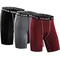 NELEUS Lot de 3 shorts de compression pour homme, 047 # Lot de 3 : rouge, gris, noir., L