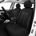 Pariitadin Car Seat Covers Front Pair, Washable and Breathable Seat Covers for Cars, Universal Fit Car Interior Covers for Most Sedan Truck SUV, Black