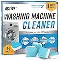 Washing Machine Cleaner Descaler 24 Pack - Deep Cleaning Tablets For HE Front Loader & Top Load Washer, Septic Safe Eco-Friendly Deodorizer, Clean Inside Drum And Laundry Tub Seal - 12 Month Supply