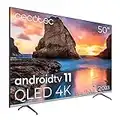 Cecotec Televisor QLED 50" Smart TV V1 Series VQU10050, 4K UHD, Android 11, Diseño Frameless, MEMC, Dolby Vision y Dolby Atmos, HDR10, Wide Color Gamut 96 Porciento, 2 Altavoces 10 W, 2 Mandos