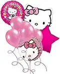 Hello Kitty Birthday Party Balloon Package - (1)Giant Hello Kitty Face Mylar (2)18" Hello Kitty Mylar (1)Solid Star Mylar (6)12" Pink Latex