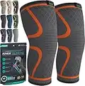 MODVEL Knee Brace for Women & Men, 2 Pack Knee Compression Sleeve for knee pain support with Meniscus Tear, Pain Relief, Sport working out, weightlifting, etc (rodilleras para dolor de rodillas)