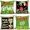 Christmas Pillow Covers for Grinch Christmas Decorations How The Grinch Stole Christmas Pillows Winter Holiday Throw Pillows Christmas Farmhouse Decor for Couch