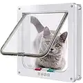 ARTLF Sportello per gatti, 4 vie, chiusura per porta per animali domestici, facile da installare (L: 25 x 24 x 5,5 D)