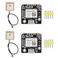 AITRIP GT-U7 GPS Module GPS Receiver Navigation Satellite with EEPROM Compatible with 6M 51 Microcontroller STM32 UO R3+ IPEX Active GPS Antenna for Arduino Drone Raspberry Pi Flight (2PCS)