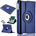 360 Leather Rotate Stand Case Folio Cover For Apple iPad Air 2 (2014) (Blue)