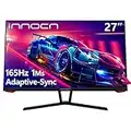 INNOCN 27G1G Gaming Monitor, 27-Zoll FHD@165Hz 1ms PC Bildschirm, FreeSync & G-Sync Compatible, HDMI, DisplayPort, Audio, Schwarz