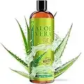 Gel organico di aloe vera con aloe pura al 100% di aloe appena tagliata - SENZA ACRILATI E POLIMERI RETICOLATI, per cui si assorbe rapidamente senza lasciare residui appiccicosi - Grande 355 ml