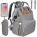 NEVEQ Mochilas de Pañales para Bebé, Maternal Bolso Multifuncional con USB de Viaje, Gran Capacidad, Impermeable (Gris)