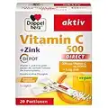 Doppelherz Vitamin C 500 DIRECT mit DEPOT-Effekt - Mit Zink & Vitamin C zur Unterstützung der normalen Funktion des Immunsystems - Vegan - 20 Portionen Micro-Pellets mit Orangen-Geschmack