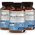 DailyNutra Deep Dreams ~ Natural Sleep Supplement Promotes Deep, Restful Sleep, Non Habit Forming with Melatonin, L-Tryptophan, Valerian, GABA, Chamomile, & Passionflower (3-Pack)