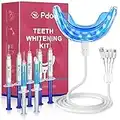 PDOO Teeth Whitening Kit with LED Light for Sensitive Teeth, Fast Results for Teeth Whitening at Home, Carbamide Peroxide Teeth Whitening Gel Helps Remove All Kinds of Stain