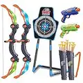 SpringFlower Bow and Arrow for Kids 5 6 7 8 9 10+ Years Old,2 Bow and Arrow Sets with LED Light-up,2 Foam Dart Guns,Archery Set with Standing Target for Boys & Girl, Ideal Gift for Kids