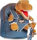 Naturally KIDS Small Dinosaur Backpack Dinosaur Toys for Kids 3-5 - Dinosaur Toys for 3 4 5 6 Year Old Boys Girls Gift - Toddler Backpack for Boys Dinosaurs for Boys Dino Toy - Dinosaur Stuffed Animal