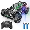 Kizplays Coche de Control Remoto, Coche RC de Grado Hobby para niños con Luces LED Coloridas y Dos baterías Recargables, Coche de Juguete Todoterreno de Alta Velocidad de 2.4 GHz