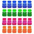 AUSTARK 24Pcs Pencil Sharpener Manual, Assorted Color Small Dual Hole Pencil Sharpeners Bulk with Lid for School Office Home (Geometry-24)