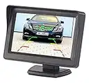 Lescars Rückfahrmonitor: Kfz-Monitor für Rückfahr- & Front-Kamera, 2X Video-Cinch, 10,9 cm/4,3" (Frontkamera Auto)