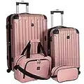 Travelers Club Luggage 28 Inch Travel Tote, Rose Gold, 4 PC Set