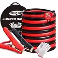 TOPDC 0 Gauge 20 Feet Jumper Cables for Car, SUV and Trucks Battery, Heavy Duty Automotive Booster Cables for Jump Starting Dead or Weak Batteries with Carry Bag