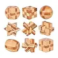 Holzsammlung 9 Piezas Rompecabezas de Madera, 3D IQ Juegos de Ingenio, Rompecabezas Madera Mini Puzzle Bloqueo Juguetes Educativos Regalo para Niños Adultos Adolescentes, 4.5cm