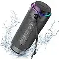 Tronsmart T7 Portable Bluetooth Speaker, Wireless Speaker with 360° Surround Sound, Custom EQ via APP, IPX7 Waterproof, Dual pairing, LED Light, Bluetooth 5.3, Rotary Volume Control, Micro SD/TF Card