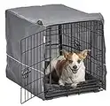 New World Double Door Dog Crate Kit Includes One Two-Door Crate, Matching Gray Bed & Gray Crate Cover, 24-Inch Kit Ideal for Small Dog Breeds