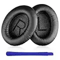 TesRank Replacement Ear Pads Ear Cushion Kit for Bose QuietComfort QC 2 15 25 35 AE2 AE2i AE2w SoundTrue SoundLink Headphones, Black