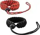 MoKo Universal Paracord Camera Wrist Strap Lanyard - [2 Pack] Nylon Braided Adjustable Camera Hand Grip Strap for Nikon/Canon/Sony/Minolta/Panasonic All DSLR/Digital Cameras, Black & Red/Black