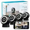 LaView 4MP Security Cameras Outdoor Indoor 4pc,2K Wired Cameras for Home Security with Starlight Color Night Vision,IP65 Spotlight Security Camera 2.4G,2-Way Audio,AI Human Detection,Works with Alexa