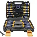 SUNHZMCKP Magnetic Screwdriver Set 66-Piece, S2- Alloy Tool Steel, Includes Slotted/Phillips/Torx Mini Precision Screwdriver, Replaceable Screwdriver Bits With Sturdy tool box