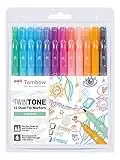 Tombow WS-PK-12P-2 Twin Tone Dual-Tip Marker - Pastel Colours (Pack of 12)