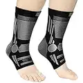 NEENCA Professional Ankle Brace Compression Sleeve (Pair), Ankle Support Stabilizer Wrap. Heel Brace for Achilles Tendonitis, Plantar Fasciitis, Joint Pain,Swelling,Heel Spurs, Injury Recovery, Sports