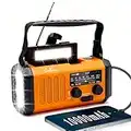 Emergency Hand Crank Weather Radio with 10000mAh Battery Backup,Type-C Charging Portable Solar AM FM NOAA Radio with USB Charger,Flashlight,Reading Lamp,Compass,SOS for Outdoor Camping Hurricane Storm